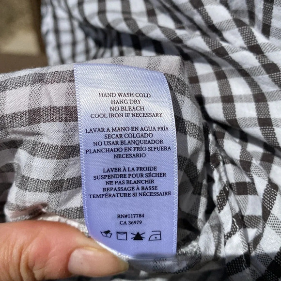 Rails Josephine black gingham button down blouse size M - Picture 11 of 12